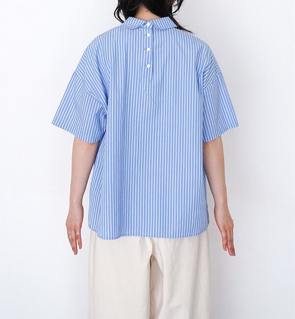 休日と詩「小さなポケットの半袖ブラウス」|シャツ・ブラウス|