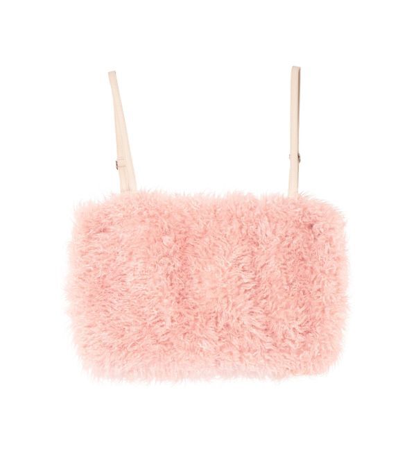 CALNAMUR「FAKE FAR BARE TOPS/フェイクファーベアトップス」|ニット・セーター|ピンク