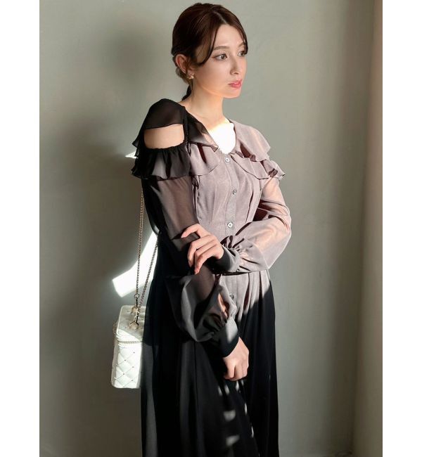 RESEXXY「コルセットシャツフレアワンピース」|ワンピース|