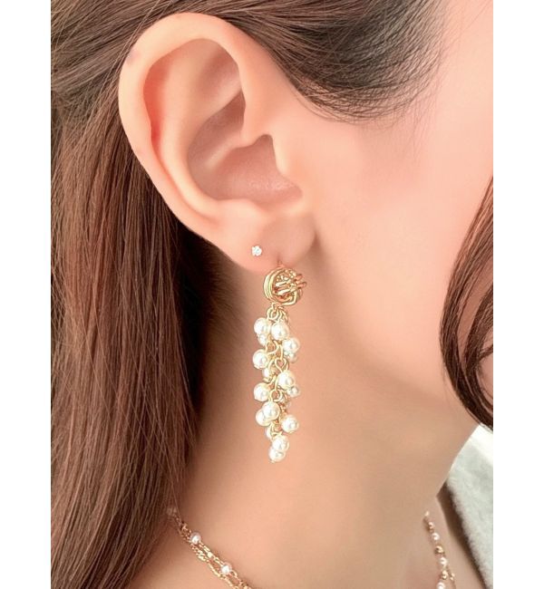 RESEXXY「ボリュームパールチェーンピアス」|ピアス|