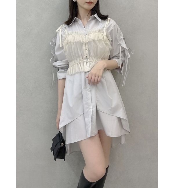 dazzlin「2wayチュールビスチェ」|キャミソール|ベージュ