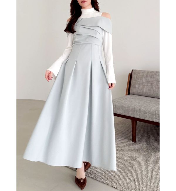 dazzlin「ビスチェオープンレイヤードワンピース」|ワンピース|ブルー