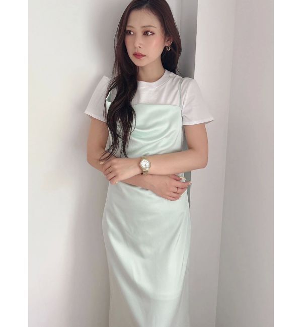 MERCURYDUO「サテンキャミナローワンピース」|ワンピース|