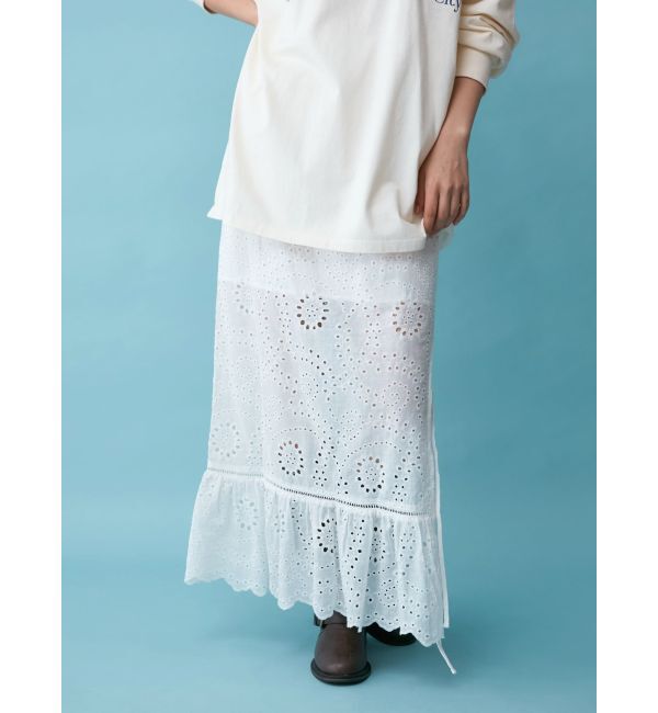 Ungrid「カットワークレースコンビスカート」|スカート|