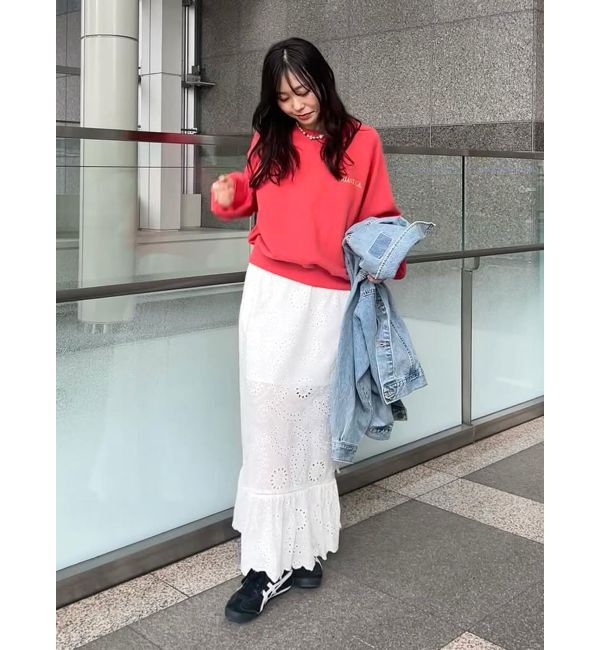 Ungrid「カットワークレースコンビスカート」|スカート|