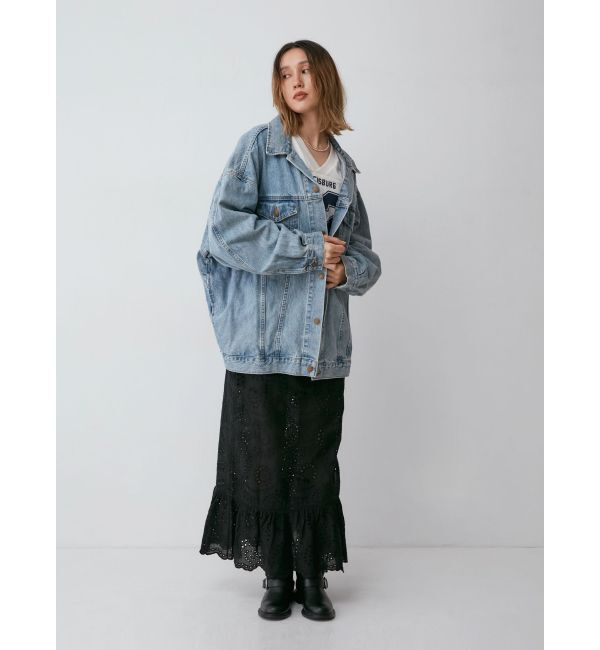 Ungrid「カットワークレースコンビスカート」|スカート|