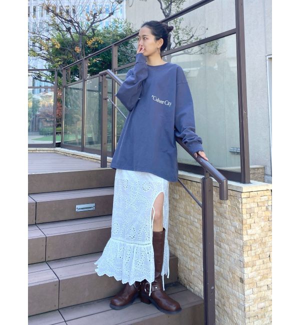 Ungrid「カットワークレースコンビスカート」|スカート|