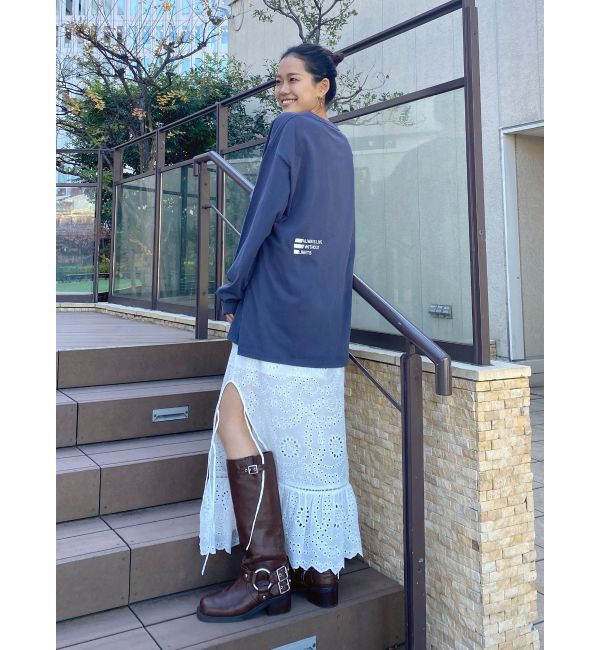 Ungrid「カットワークレースコンビスカート」|スカート|