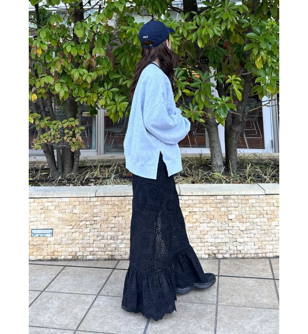 Ungrid「カットワークレースコンビスカート」|スカート|
