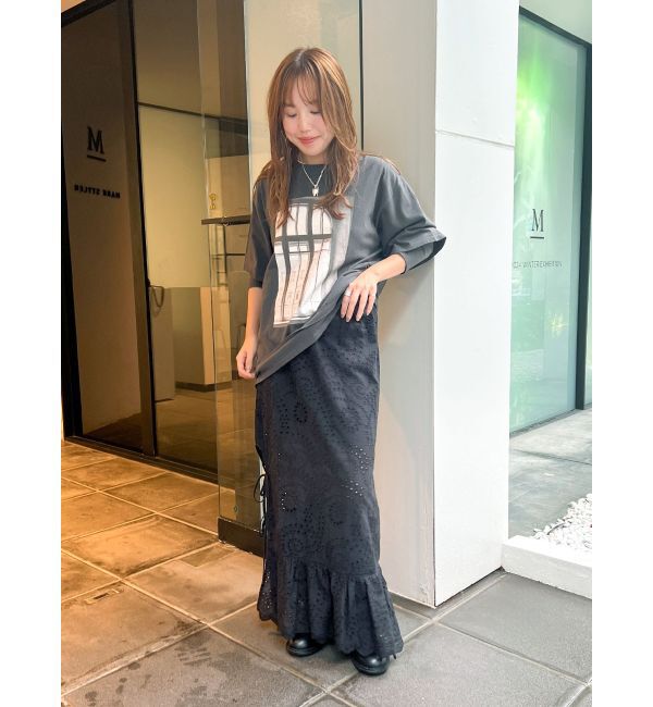 Ungrid「カットワークレースコンビスカート」|スカート|