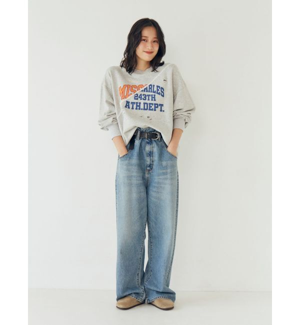 Ungrid「ウエストデザインルーズデニム」|デニム|