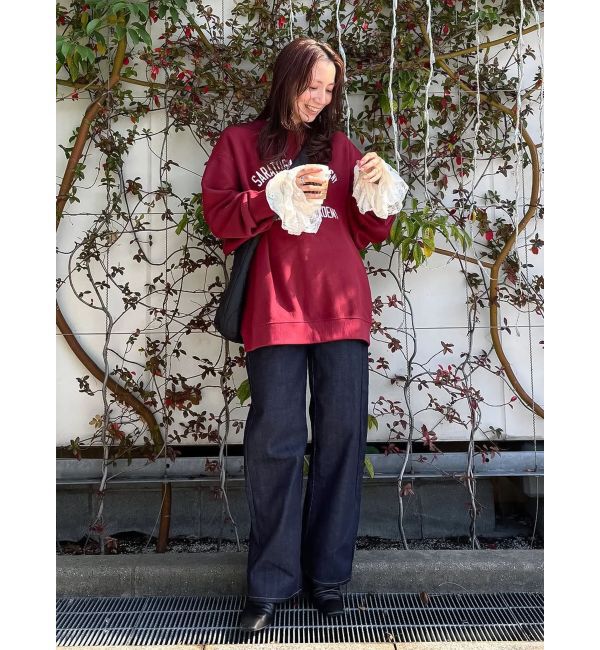 Ungrid「ハイウエストルーズストレートデニム」|デニム|