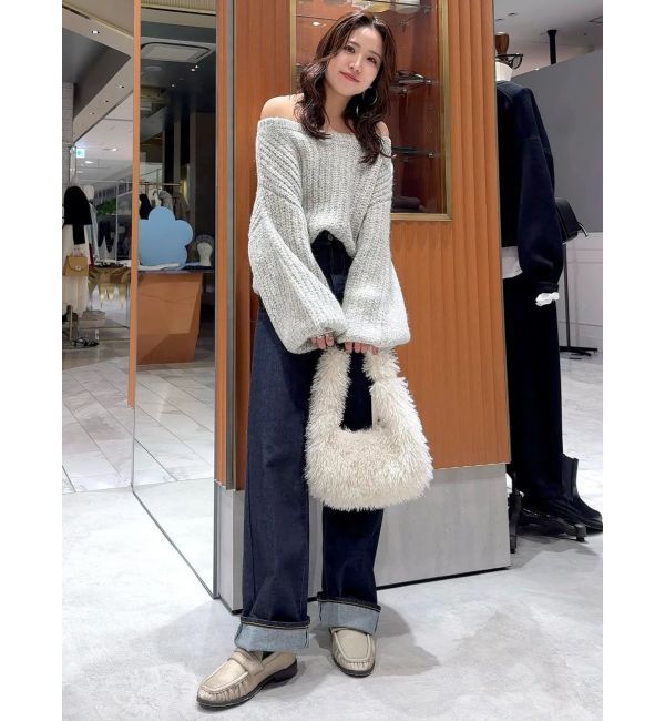 Ungrid「ハイウエストルーズストレートデニム」|デニム|