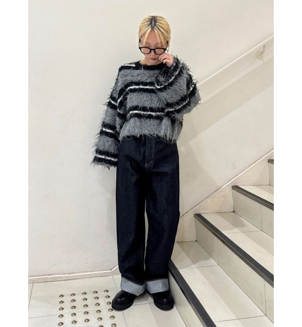 Ungrid「ハイウエストルーズストレートデニム」|デニム|