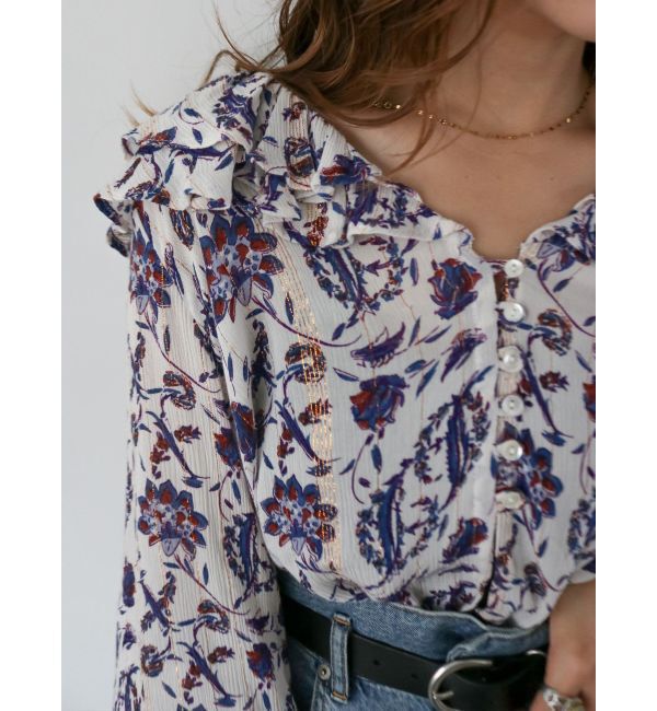 Ungrid「エスニックフラワーフリルブラウス」|シャツ・ブラウス|