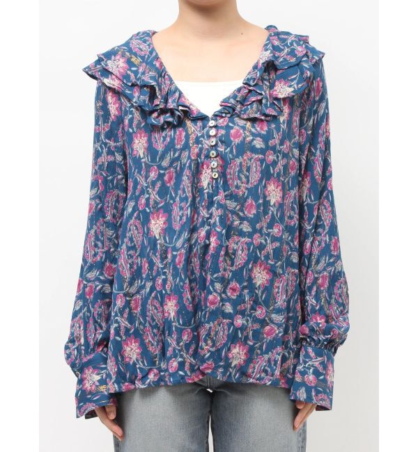 Ungrid「エスニックフラワーフリルブラウス」|シャツ・ブラウス|