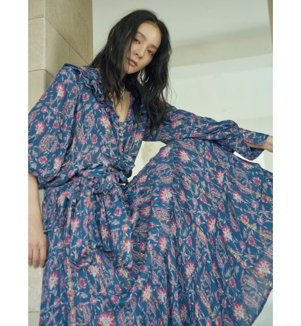 Ungrid「エスニックフラワーフリルブラウス」|シャツ・ブラウス|