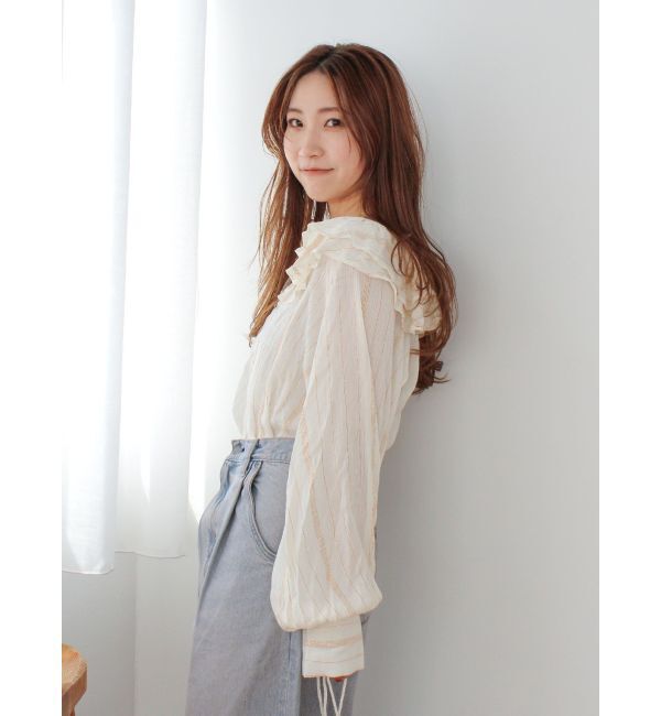 Ungrid「エスニックフラワーフリルブラウス」|シャツ・ブラウス|