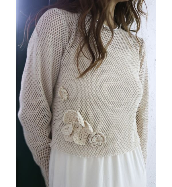 Ungrid「モチーフデザインメッシュロングスリーブTee」|Tシャツ・カットソー|