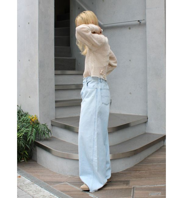 Ungrid「モチーフデザインメッシュロングスリーブTee」|Tシャツ・カットソー|