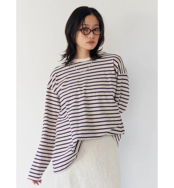 Ungrid「マルチボーダーロングスリーブTee」|Tシャツ・カットソー|