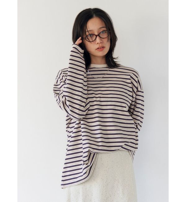 Ungrid「マルチボーダーロングスリーブTee」|Tシャツ・カットソー|