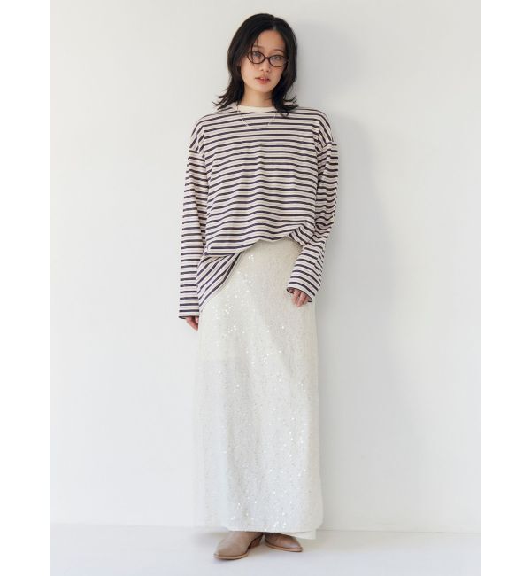 Ungrid「マルチボーダーロングスリーブTee」|Tシャツ・カットソー|