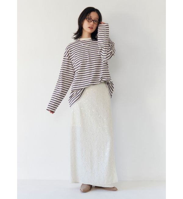 Ungrid「マルチボーダーロングスリーブTee」|Tシャツ・カットソー|