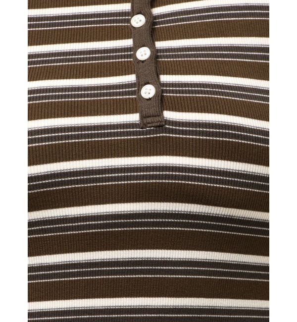 Ungrid「マルチボーダーヘンリーTee」|Tシャツ・カットソー|