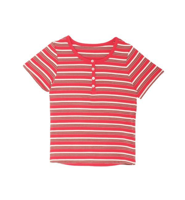 Ungrid「マルチボーダーヘンリーTee」|Tシャツ・カットソー|