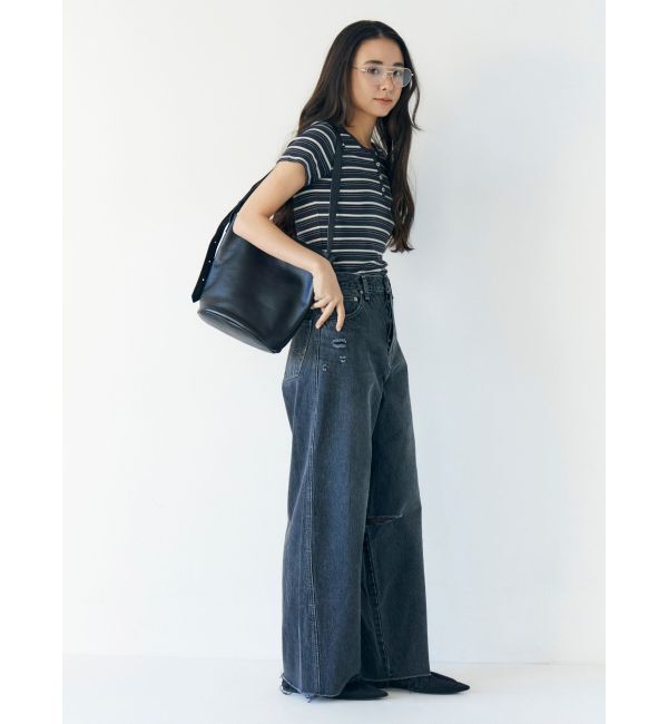 Ungrid「マルチボーダーヘンリーTee」|Tシャツ・カットソー|