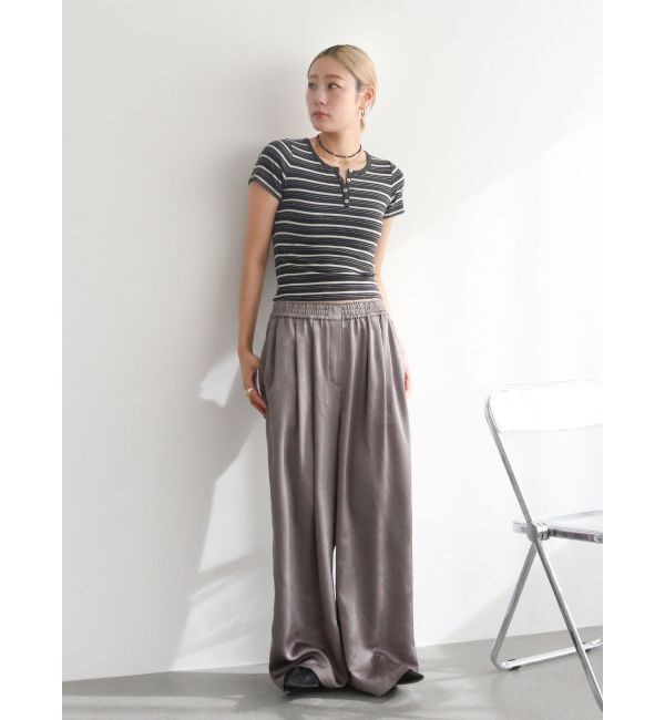 Ungrid「マルチボーダーヘンリーTee」|Tシャツ・カットソー|