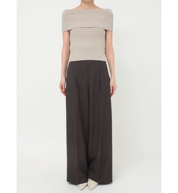 LAGUNAMOON「オフショルダーリブニットプルオーバー」|ニット・セーター|