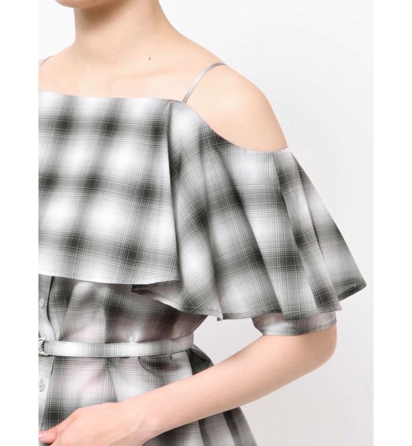 LAGUNAMOON「オンブレチェックオフショルダーブラウス」|シャツ・ブラウス|