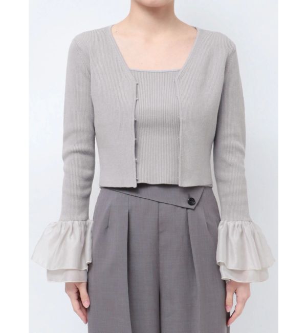 LAGUNAMOON「シアーフレアカフスニットアンサンブル」|ニット・セーター|