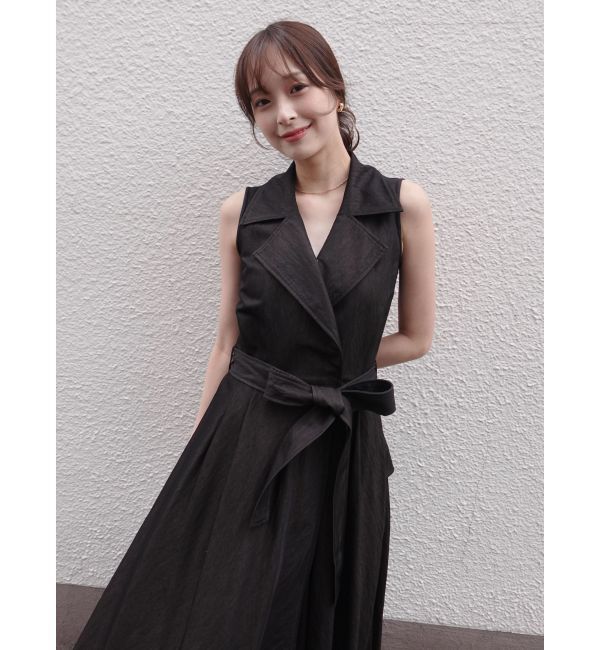 LAGUNAMOON「アシメヘムトレンチワンピース」|ワンピース|ブラック