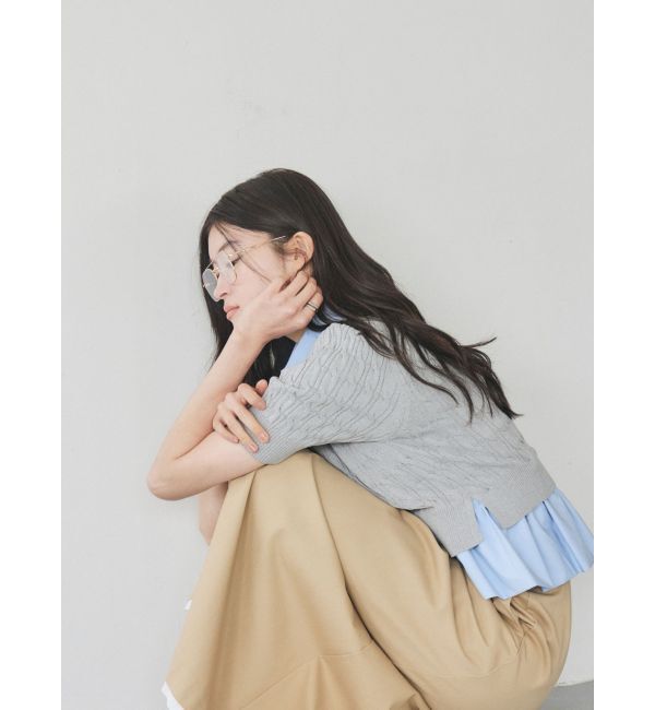 LAGUNAMOON「デタッチャブルペプラムニットカーディガン」|カーディガン|