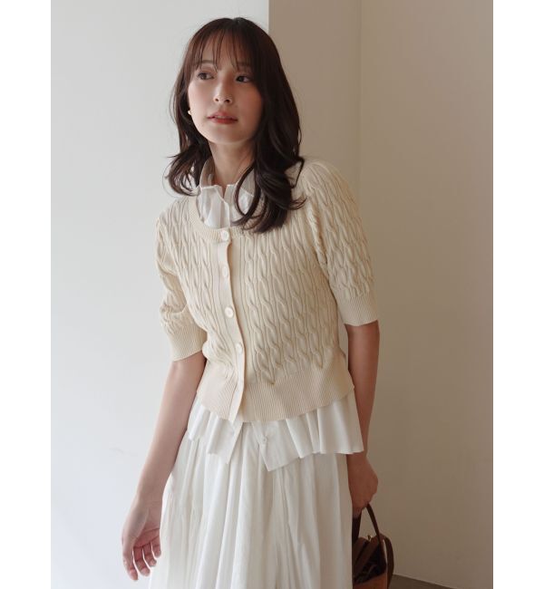 LAGUNAMOON「デタッチャブルペプラムニットカーディガン」|カーディガン|