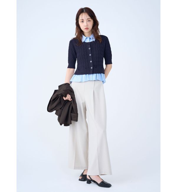 LAGUNAMOON「デタッチャブルペプラムニットカーディガン」|カーディガン|