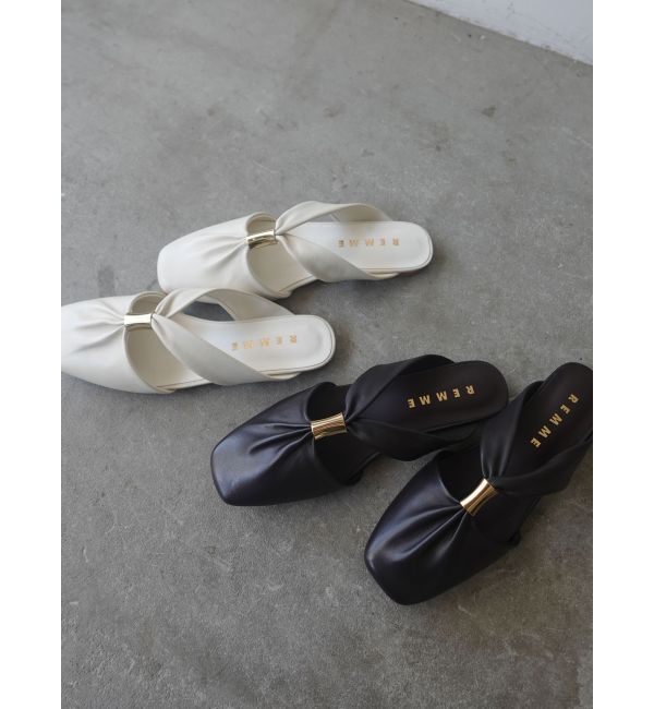 LAGUNAMOON「【REMME】ギャザーフラットサンダル」|サンダル|