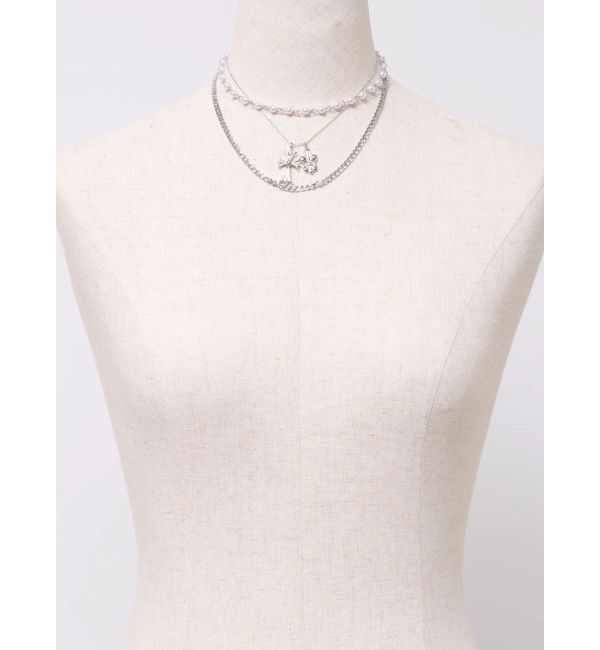 EVRIS「CROSS HEART CHAIN 3連 ネックレス」|ネックレス|