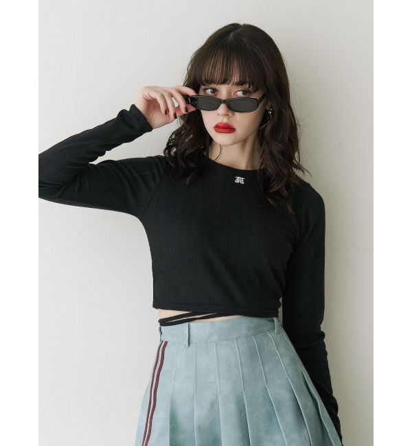 jouetie「バックオープンロゴトップス」|Tシャツ・カットソー|ブラック