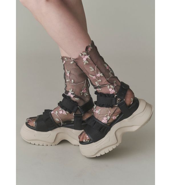 merry jenny「フリルメッシュスニーカーサンダル」|サンダル|