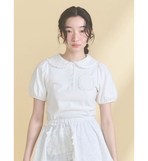 merry jenny「frilly summer polo top」|ポロシャツ|