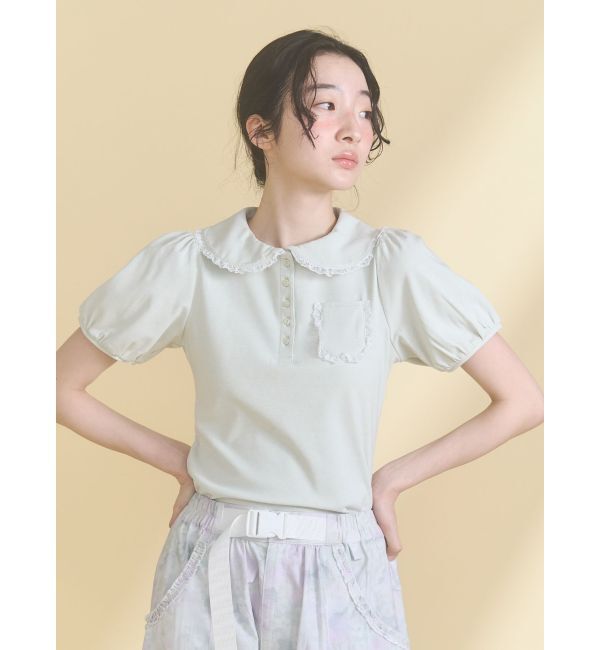 merry jenny「frilly summer polo top」|ポロシャツ|