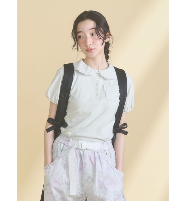 merry jenny「frilly summer polo top」|ポロシャツ|