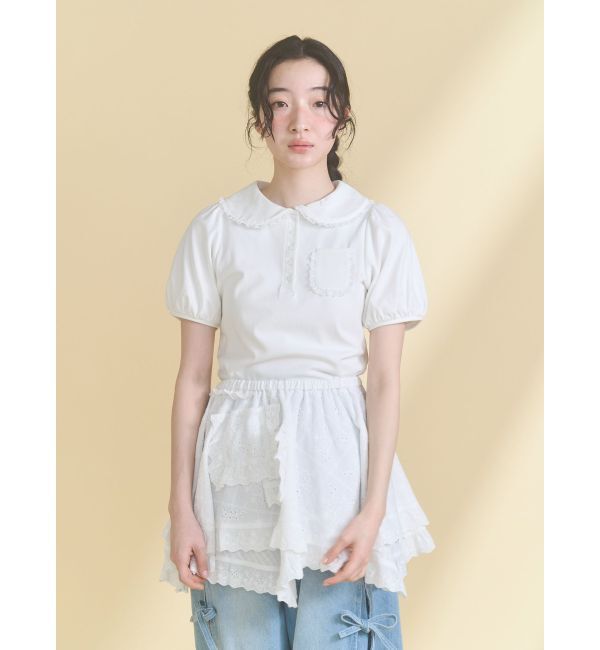merry jenny「frilly summer polo top」|ポロシャツ|