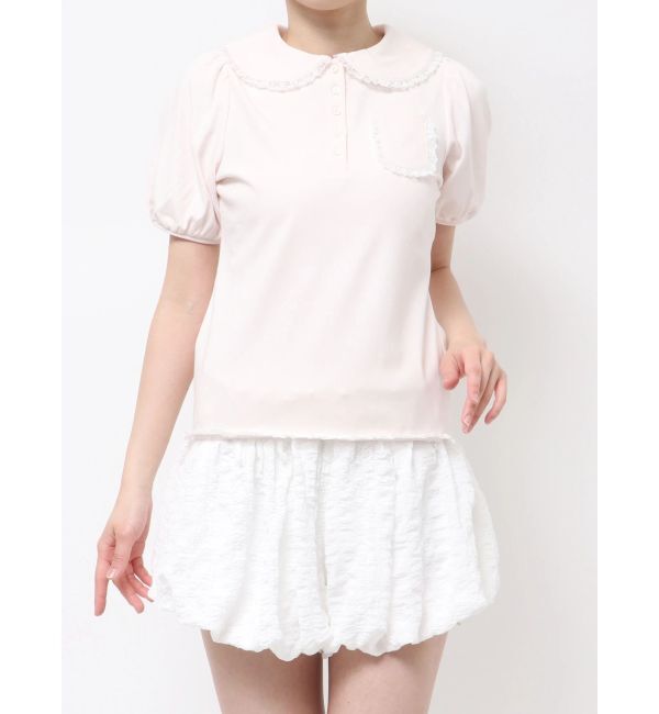merry jenny「frilly summer polo top」|ポロシャツ|