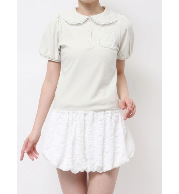merry jenny「frilly summer polo top」|ポロシャツ|