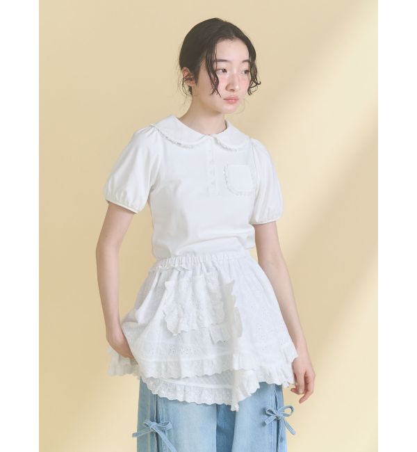 merry jenny「frilly summer polo top」|ポロシャツ|